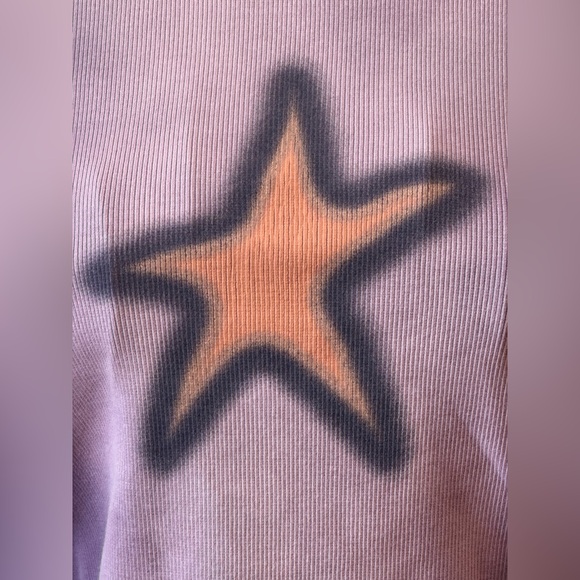 297 - Urban Outfitters Purple and Orange Star Long Sleeve Tee - Picture 2 of 4